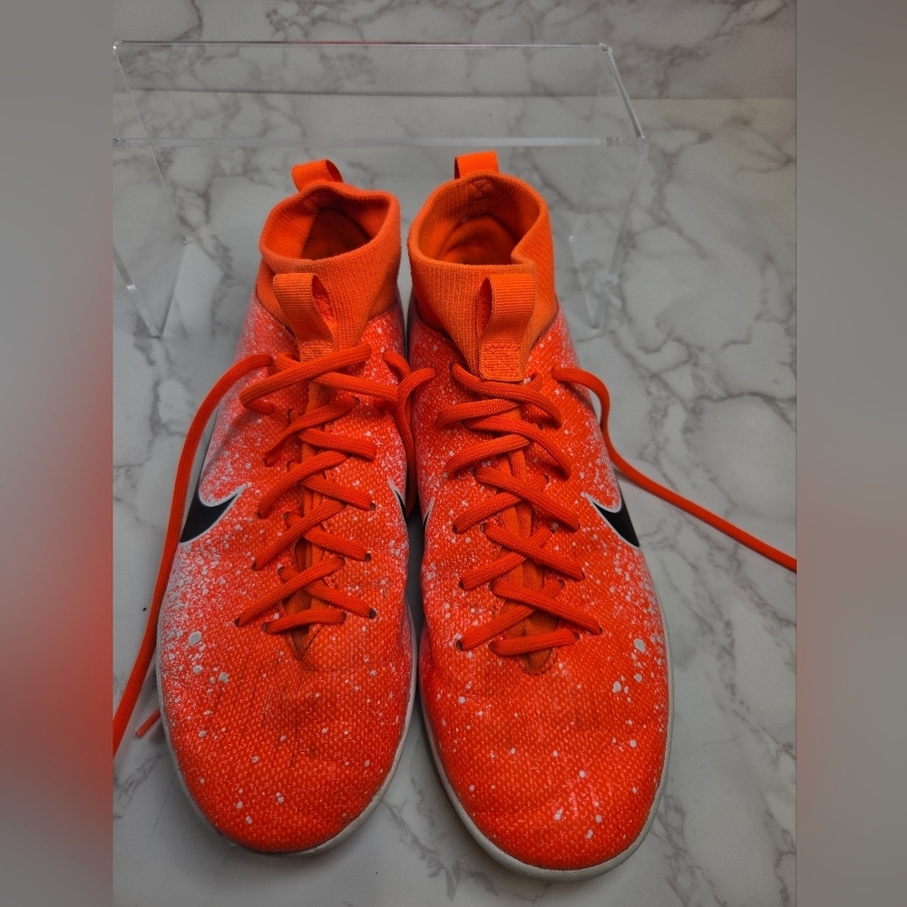 Nike Kids Orange and White High-Top Sneakers - Picture 3 of 5